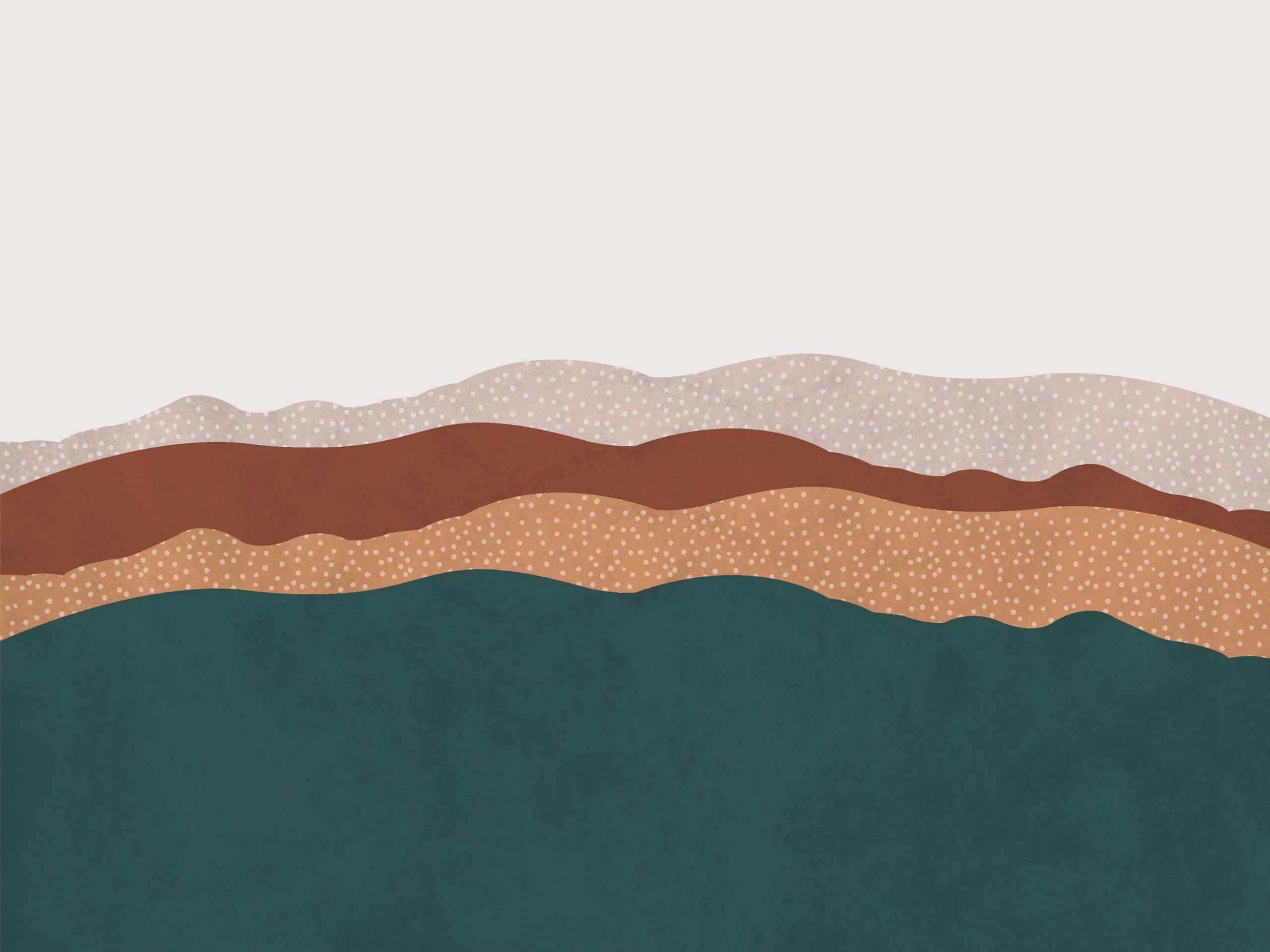 decorative mountains abstract background in earthy colours