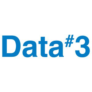 Data #3 company logo - blue text on white background