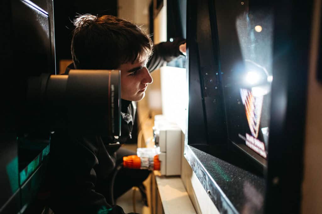 image of a young man working at village cinemas from brand photography session