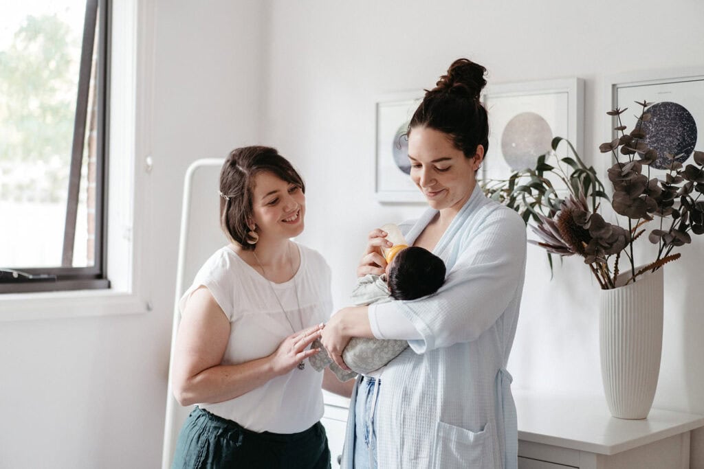 Postpartum doula offering calm in-home support for new parents in Melbourne
