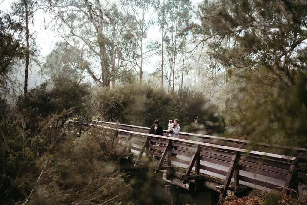 family photography near me melbourne shows a warrandyte river family photoshoot